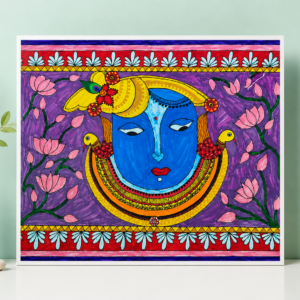 Divine Krishna – Madhubani Folk Art