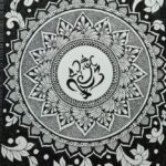 mandala art of ganesha in black floral
