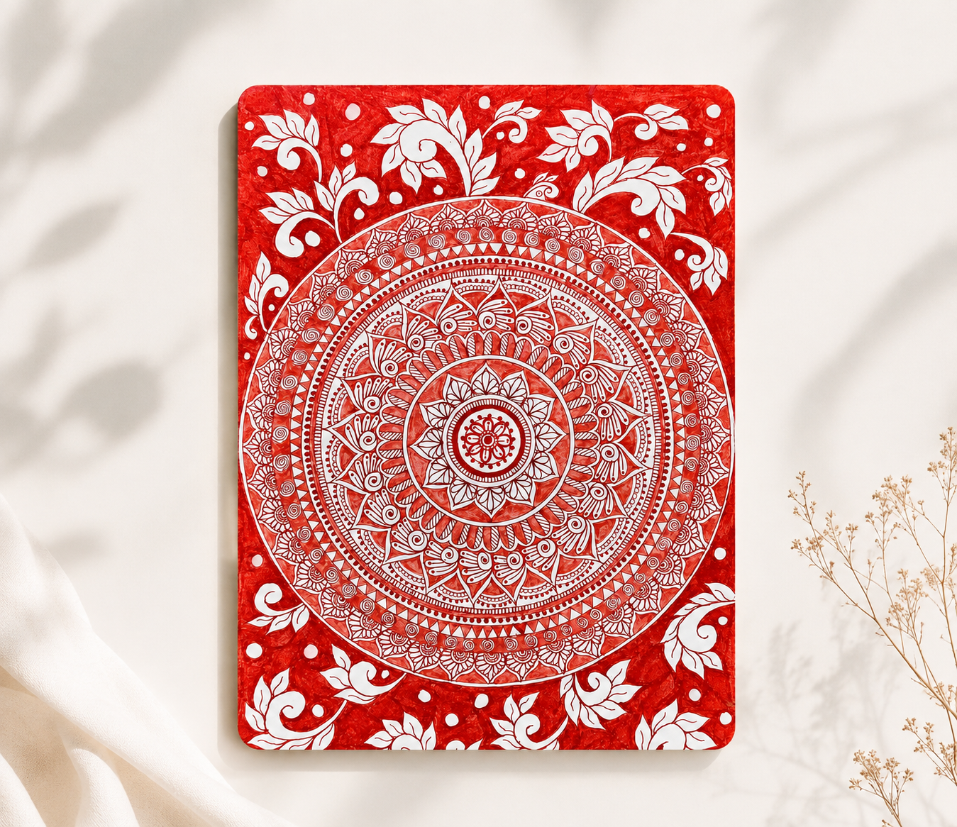 Red Mandala Art