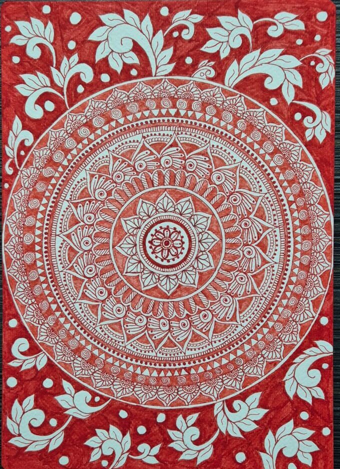 Red Mandala Art